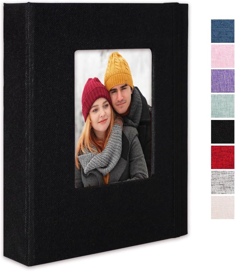 Cherrich Small Photo Album 5x7 Linen Picture Book, Each Mini 26-Page Album Holds 52 Photos, Art Presentation Folder for Postcards & Picture Storage - Image 1